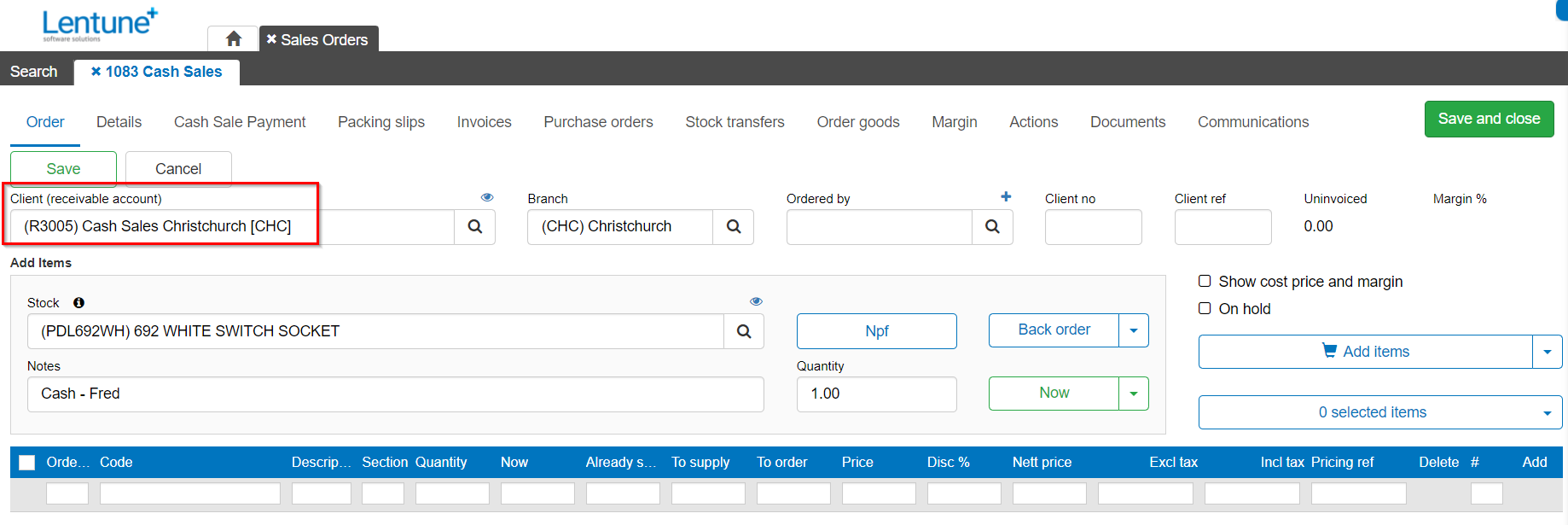 Cashbook Till Receipt