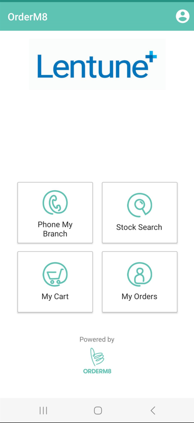 OrderM8 home screen