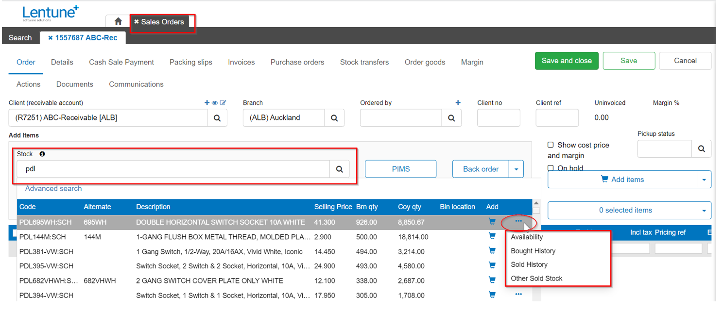 Stock item sold with-1