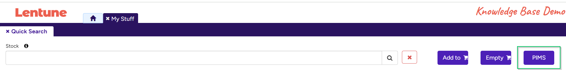 PIMS button in Quick Search.png