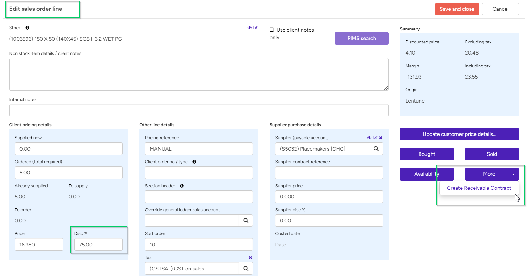 Create Receivable Contract-in sales order line-3a.png